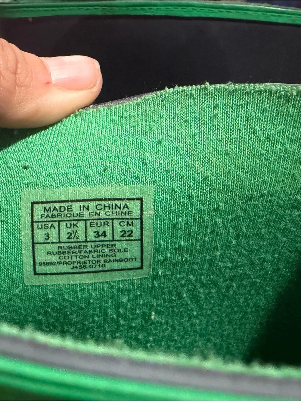 Ralph Lauren Navy Blue Kids Rain Boots with Green Trim